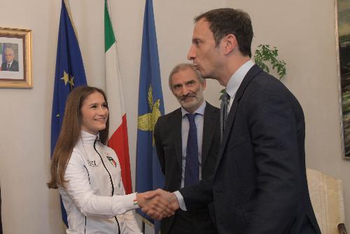Il governatore Fedriga, con Veronica Toniolo e Raffaele Toniolo